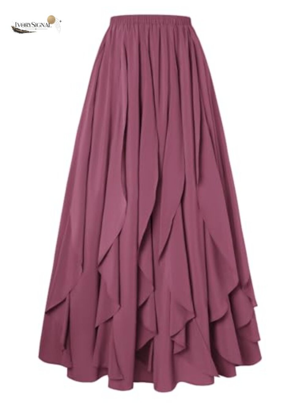 Scarlet Darkness Maxi Skirt Boho Renaissance Ruffle Ruffle Chiffon Long